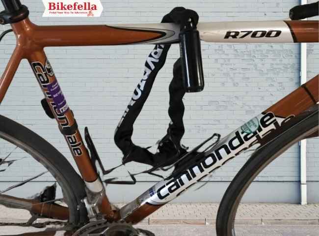 Bicycle frame secured with Kryptonite Keeper 785