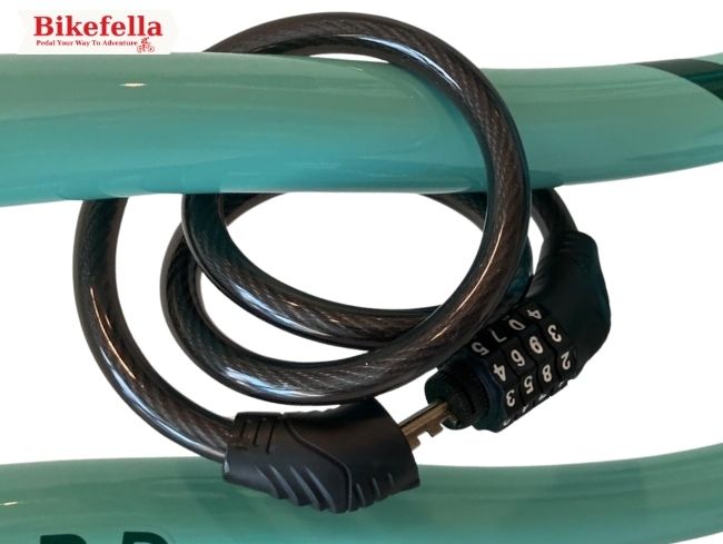 Bike lock hanging under seat with hook