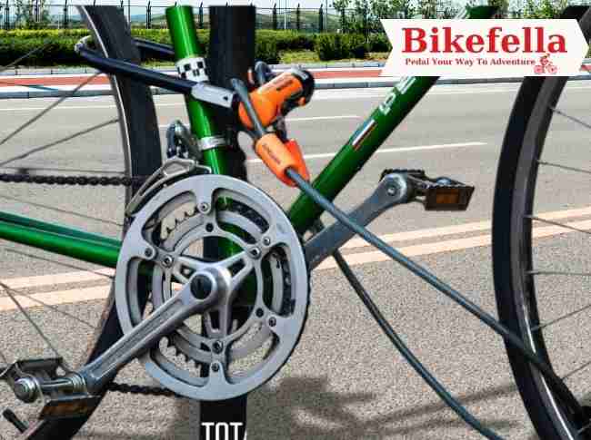 Bike locked securely through rear wheel