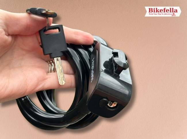 Close-up of Hapleby Bike Lock and key