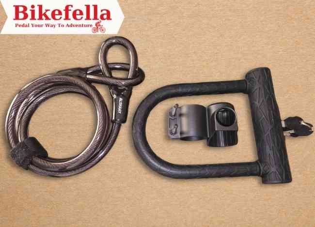 Coiled bike lock with mount rating