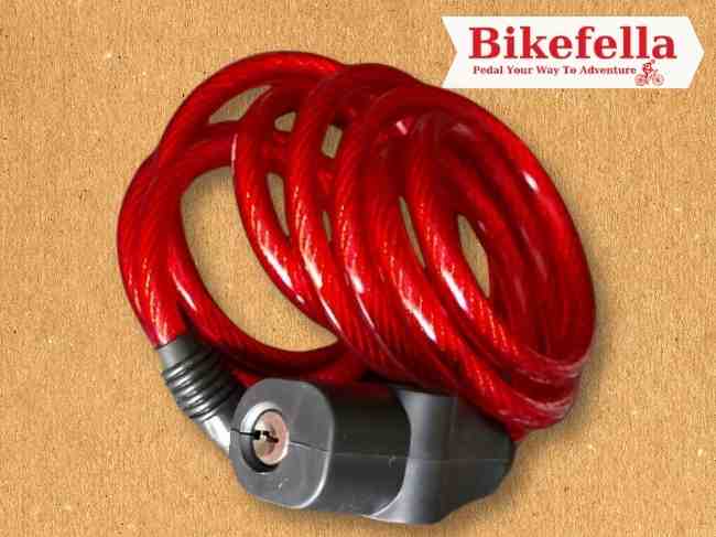 Compact red bike lock easy to carry