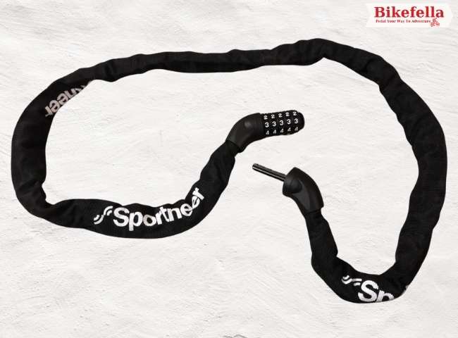 Front view of Sportneer bike chain lock review