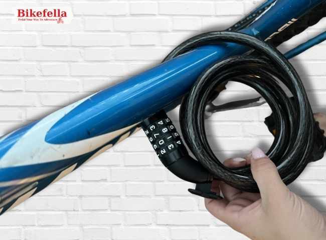 Side view of Master Lock on frame