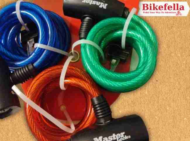 Multiple colorful locks with key entries.